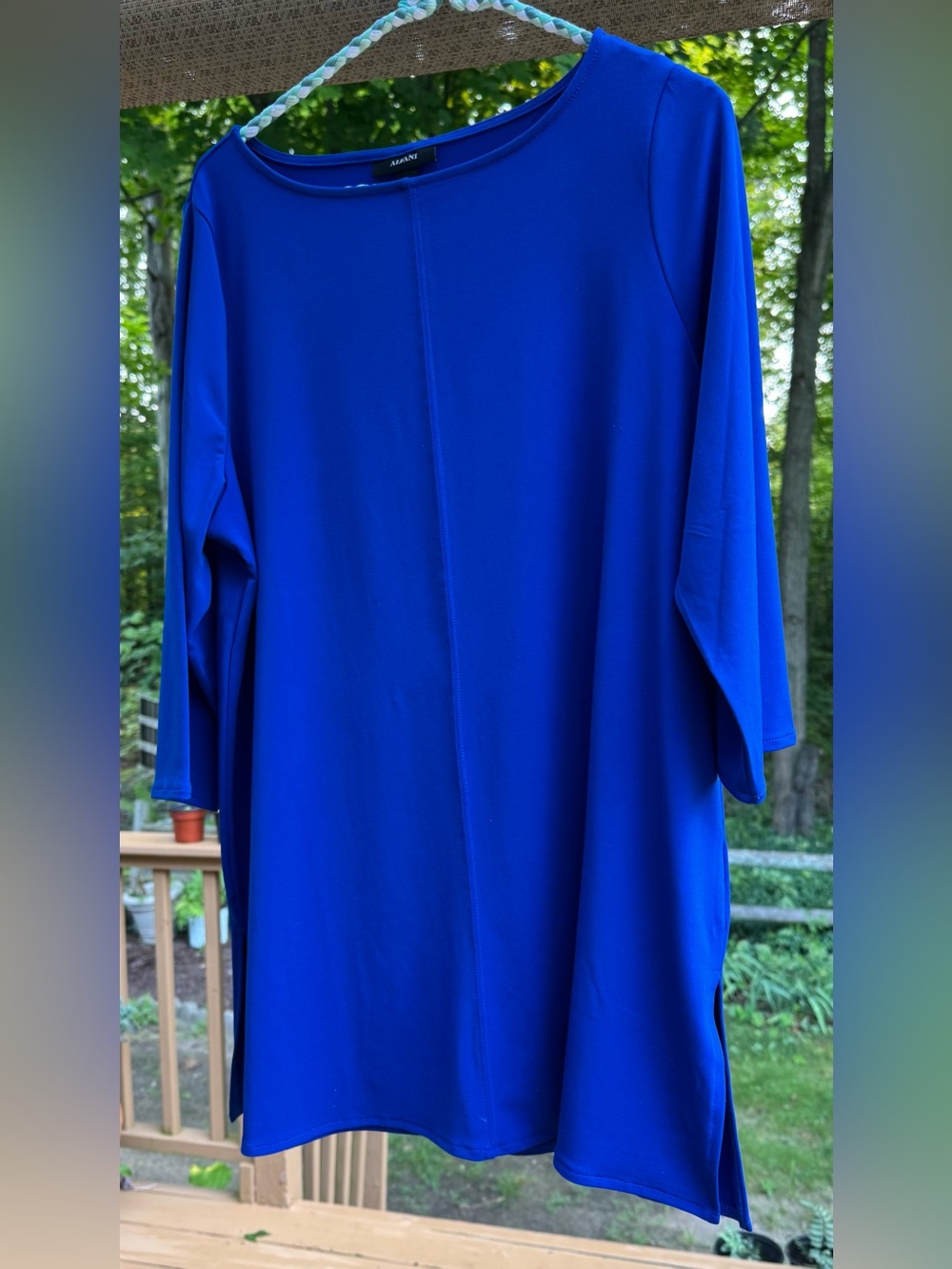 Alfani Royal Blue Long Sleeve Crewneck Tunic